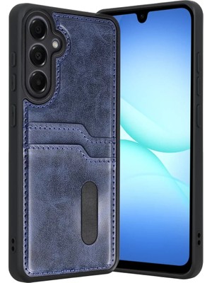 Newface Samsung Galaxy A17 5g Sara Kartvizitli Deri Kılıf - Lacivert
