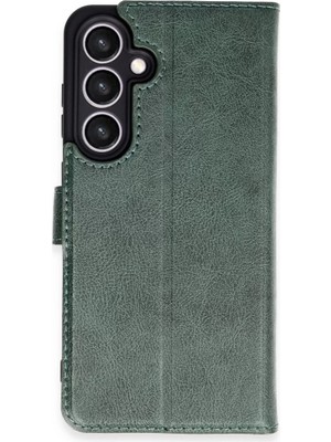 Newface Samsung Galaxy S24 Fe Kılıf Trend S Plus Kapaklı Kılıf - Yeşil