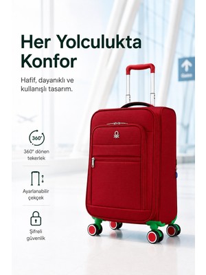 United Colors Of Benetton Trolley Büyük Boy Valiz Çekçekli Tekerlekli 70 cm