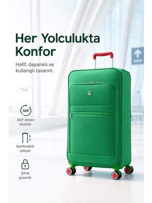 United Colors Of Benetton Trolley Orta Boy Valiz Çekçekli Tekerlekli 60CM