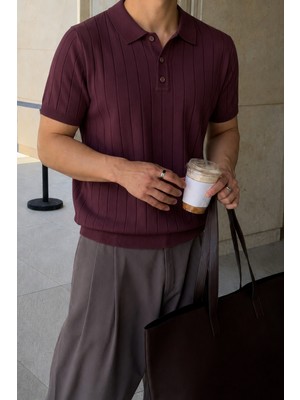 Tarz Cool Erkek Çizgili Triko Polo Yaka Tişört – Slim Fit Premium Pamuklu Yazlık Polo