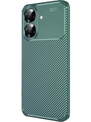 Newface Realme Note 60 Kılıf Auto Focus Karbon Kapak - Koyu Yeşil