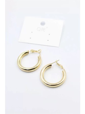 MiraLive Metal Halka Küpe 2,5cm - Altın
