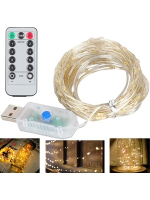 Powermaster PM-37723 USB Girişli Uzaktan Kumandalı 30 Metre 8 Modlu Günışığı Dekoratif Yılbaşı - Peri LED Işık