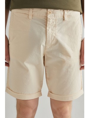 Gant Men's Regular Fit Allister Sunfaded Chino Bermuda Cream Shorts Erkek Kanvas Bermuda Şort Krem