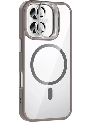 Joko Apple iPhone 16 Plus Remim Lensli Magsafe Standlı Kapak - Titan Gri