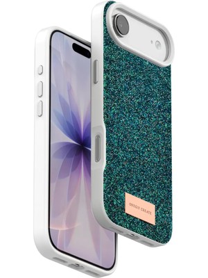 Onegif Apple iPhone 17 Air Bright Simli Kapak - Koyu Yeşil