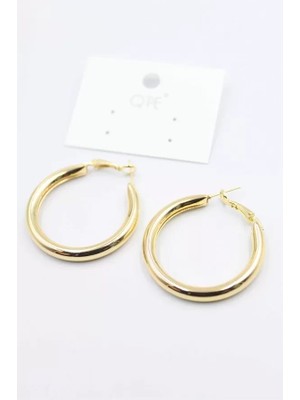 MiraLive Metal Halka Küpe 3cm - Altın