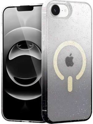 Newface Apple iPhone 16E Pummel Shiny Magsafe Kapak - Siyah