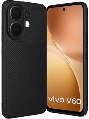 Newface Vivo V60 5g Auto Focus Karbon Kapak - Siyah