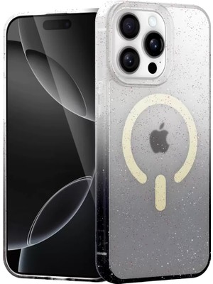 Newface Apple iPhone 14 Pro Max Pummel Shiny Magsafe Kapak - Siyah
