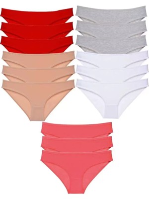 MiraLive 15 Adet Süper Eko Set Likralı Kadın Slip Külot 522