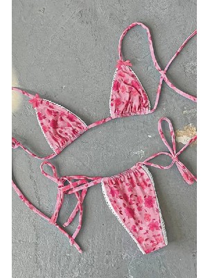 BMD Julia Çiçekli Brazilian Bikini - Pembe