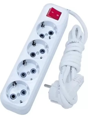 MiraLive 4 Lü 2 mt Anahtarlı Grup Priz -AST-A402