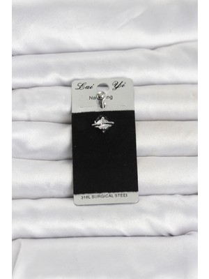 Hace Bazaar  316L Cerrahi Çelik Zirkon Taşlı Göbek Piercing TG27PR1393 -Hcb