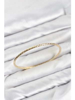 Hace Bazaar  cm Gold Renk Lazer Kesim Model 65 mm Bilezik TG27BB8617 -Hcb