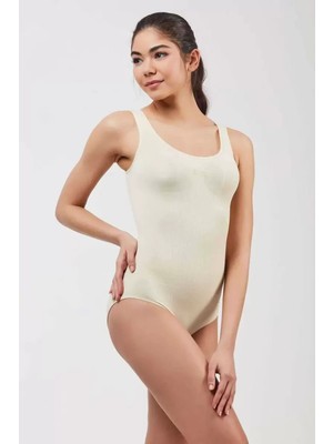 MiraLive Elit Life Geniş Askılı Kadın Dikişsiz Çıtçıtlı Slip Body Ten 878