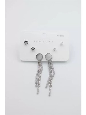 MiraLive Çoklu Set Küpe - Gümüş
