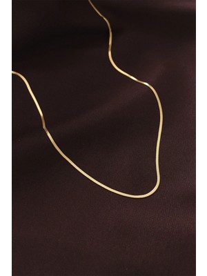 Hace Bazaar  Çelik Gold Renk 60 cm Ince Italyan Zincir Kolye TG27BKO6227 -Hcb