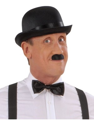 MiraLive Charlie Chaplin Stil Yetişkin Şapkası – Siyah Melon Parti Şapkası