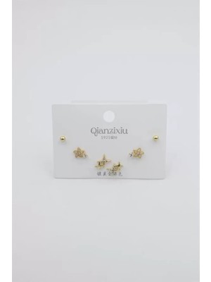 MiraLive Çoklu Set Küpe - Altın