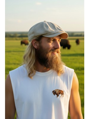 Golden Buffalo %30 Pamuk, %70 Keten Yazlık Unısex 1. Sınıf Kasket Şapka