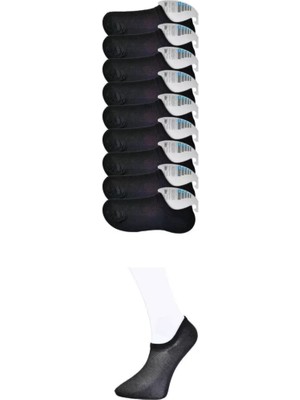 MiraLive Siyah Erkek Görünmez Çorap 9 Çift