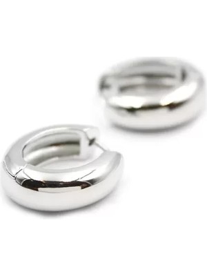 MiraLive Oval Halka Küpe - Gümüş