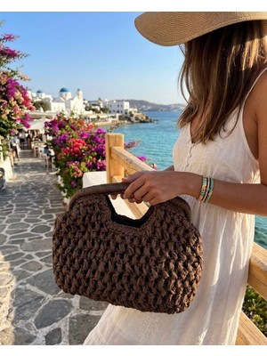 YNS Collection Hasır Burslu El Çantası | Plaj Çanta