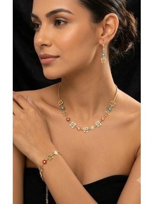 Melisa Takı & Aksesuar 14K Çelik Gold Renk Kelebek Set