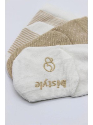 Kentex Mey Ithalat®  Puanlı Kaymaz Penye Soket Çorap 3'lü BS10108 Bej