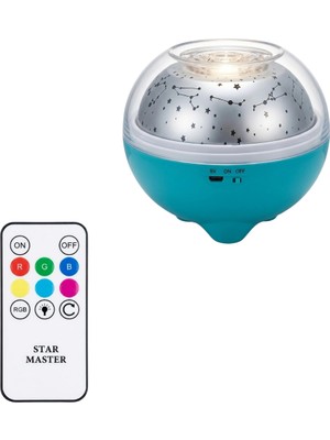 Kentex Mey Ithalat® Bluetooth Bağlantılı Gece Lambası Yıldız Projeksiyon Işığı 7 Renk Efekti ve Zamanlayıcı Fonksiyonlu