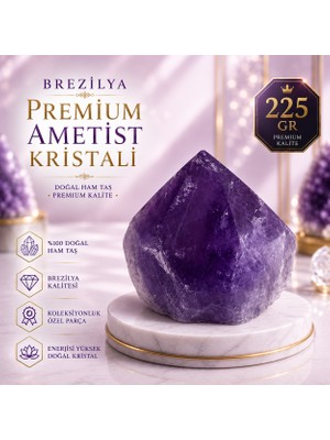 Lotus Atölye ve İyi Yaşam Merkezi 💎 Premium Brezilya Ametist Kristali – Doğal Faset Kesim Dekoratif Kristal Taş