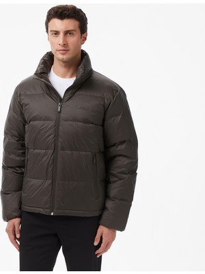 Calvin Klein Nylon Down Puffer Erkek Gri Mont
