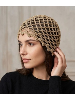 Winy Concept Simli File Örgü Bandana – Şık Bohem Yazlık Bere