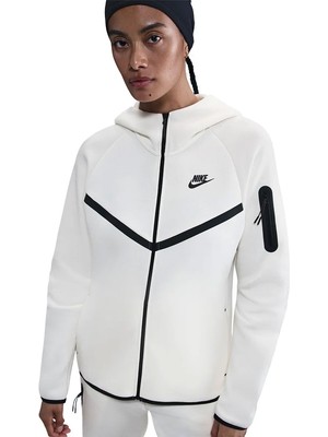 Markali Nike Tech Fleece Windrunner Hoodie Beyaz Kadın Sweatshirt HV6747-133