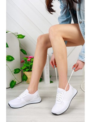 Empressco Beyaz - Kadın Fileli Sneaker Günlük Ayakkabı