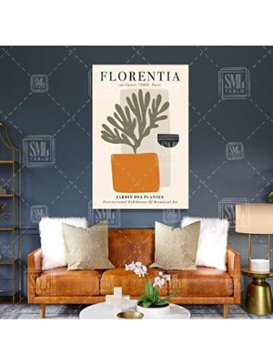 Empressco Saksı Içindeki Çiçek Boho Minimal Dikey Kanvas Tablo