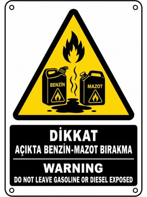 Ti Play Dikkat Açıkta Benzin Mazot Bırakma 50X70CM Pvc Isg Levha