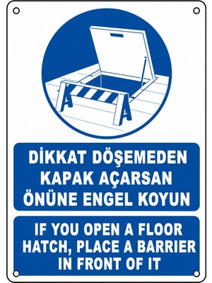 Ti Play Dikkat Döşemeden Kapak Açarsan Önüne Engel Koyun 50X70CM Pvc Isg Levha