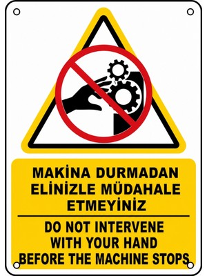 Ti Play Makina Durmadan Elinizle Müdahale Etmeyiniz 50X70CM Pvc Isg Levha