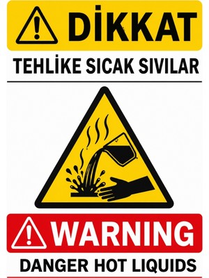 Ti Play Dikkat Tehlike Sıcak Sıvılar 50X70CM Pvc Isg Levha