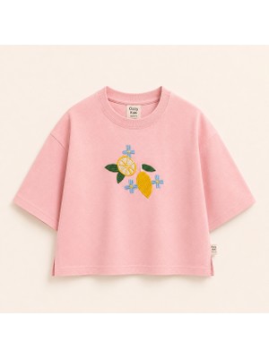 Ozzy Kids Kız Çocuk Limon Nakışlı Tişört