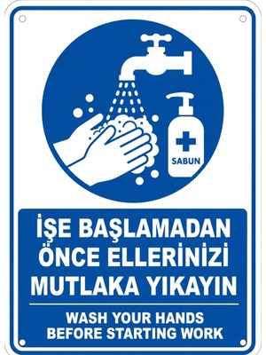 Ti Play Işe Başlamadan Önce Ellerinizi Yıkayın 50X70CM Pvc Isg Levha
