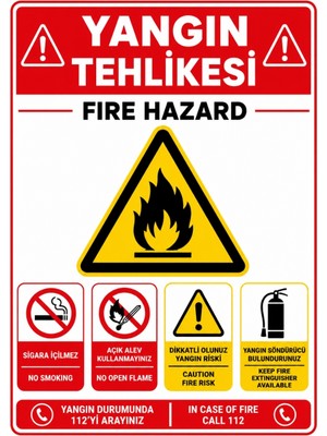 Ti Play Yangın Tehlikesi 50X70CM Pvc Isg Levha