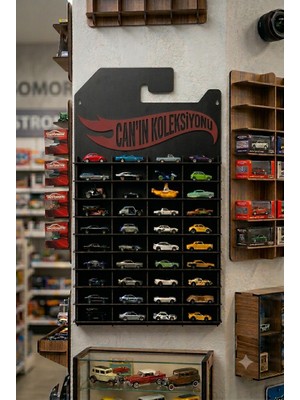 My Kids Room Kişiye Özel Isimlikli Araba Rafı 40'lı (Hotwheels ve Matcbox Arabaları Için Uygundur)