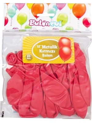 Tatlı Günler 20'li Kırmızı Metalik Balon 12" Renkli Parti Kutlama Malzemesi