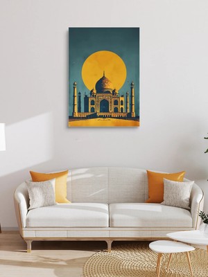 Visdora Tac Mahal Indian Canvas Tablo Ev Ofis Mutfak Dekorasyonu Kanvas Duvar Tablo