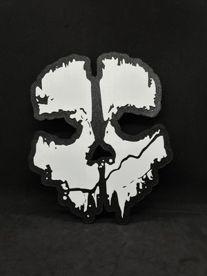 Goka 3D Craft Call Of Duty: Modern Warfare Ghost Logolu 3D Duvar Dekoru - 18 cm Slim Versiyon (Çift Taraflı Bantlı)