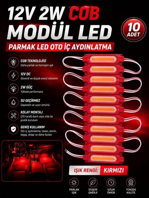 Kuzey Aksesuar 12V 2W Cob Modül LED Parmak LED Oto Iç Aydınlatma